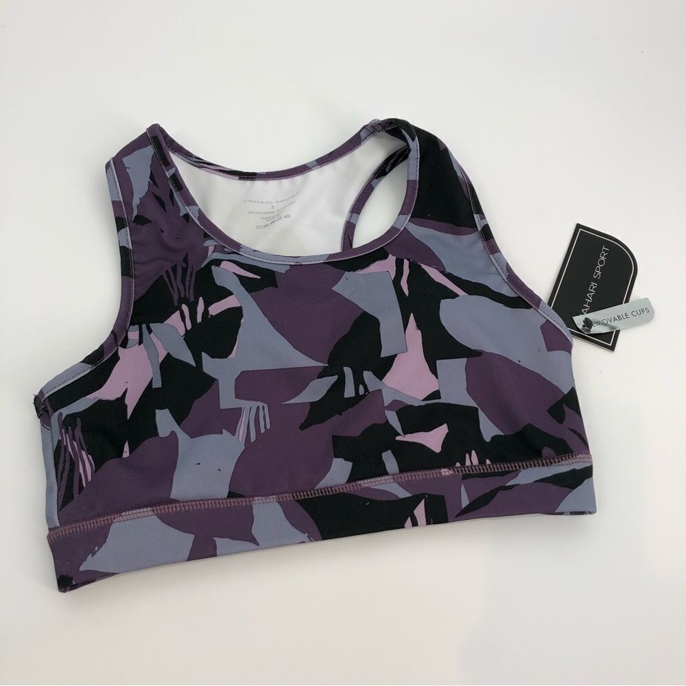 New Tahari Sports Bra Abstract‎ Purple Size Small NWT